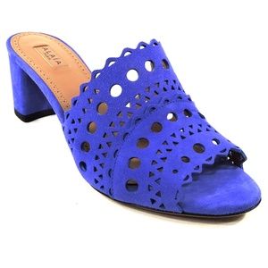 ALAIA 🇮🇹 WOMEN'S PURPLE SUEDE COMFORT FASHION MULES